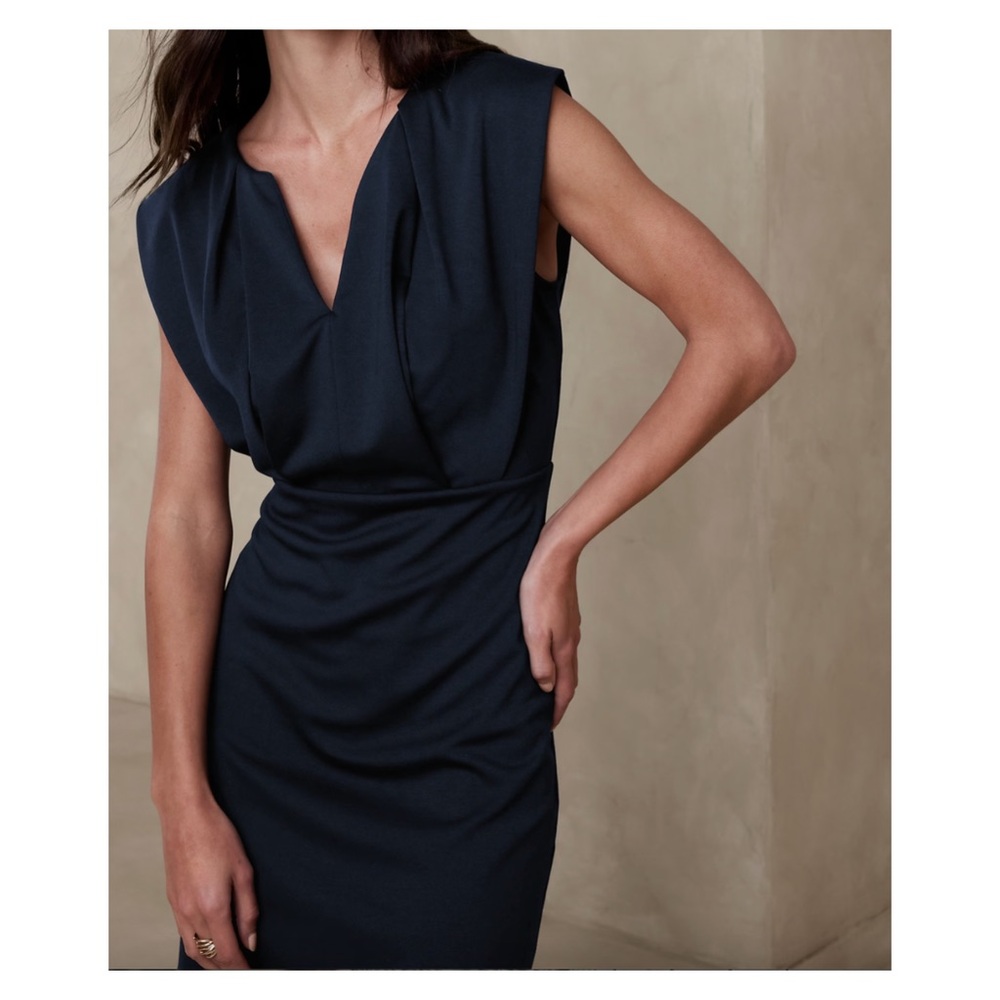 NWT Banana Republic Navy Blue Ponte Knit Women's Dress